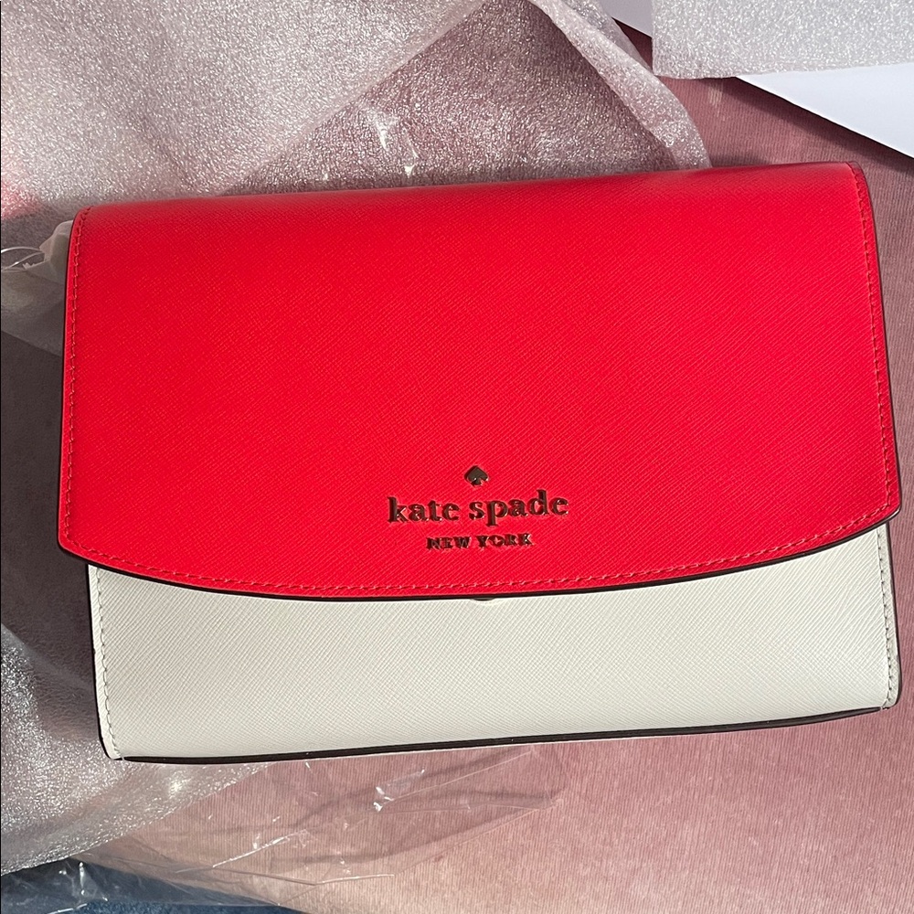 Kate Spade coral and cream purse nwt estate sale - Picture 5 of 8